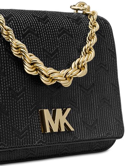 michael kors mott chain shoulder bag black gold|michael kors hobo shoulder bag.